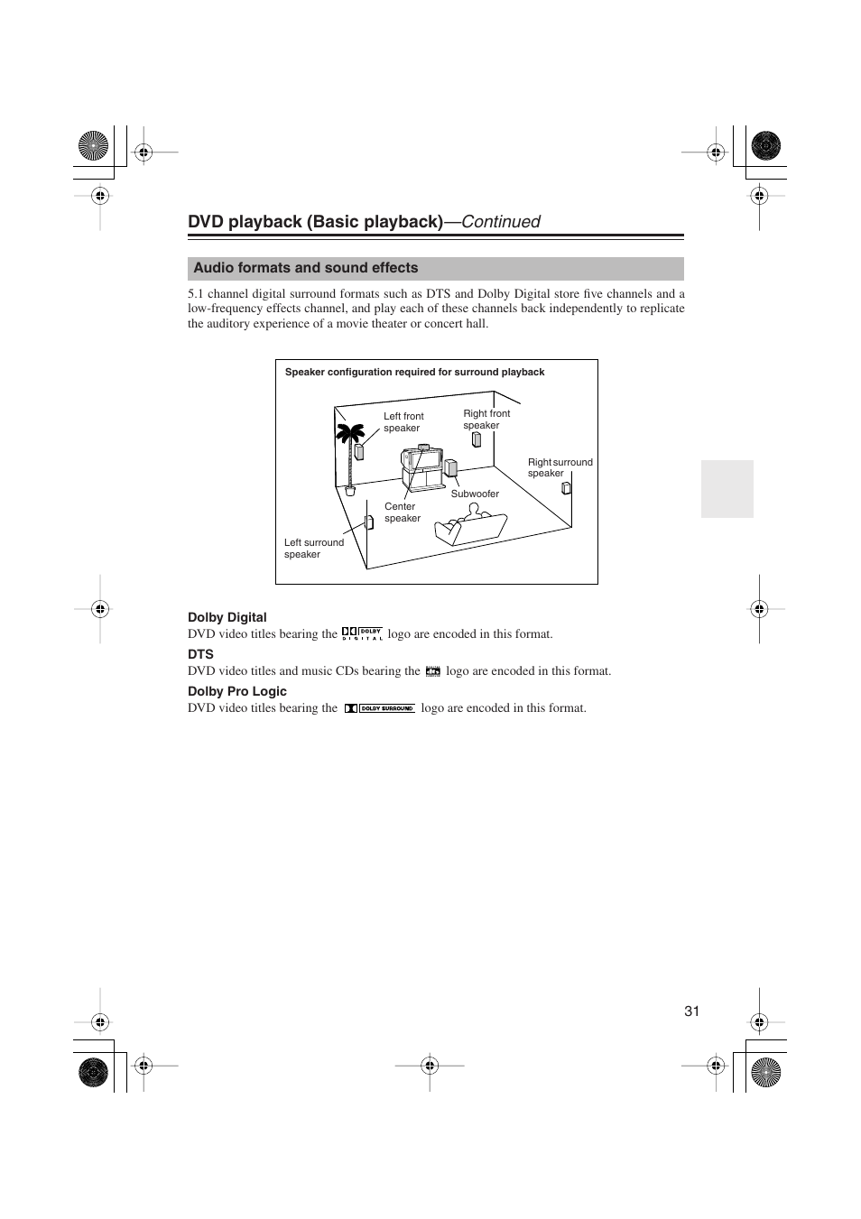 Dvd playback (basic playback) —continued | Onkyo PR-155X User Manual | Page 31 / 84