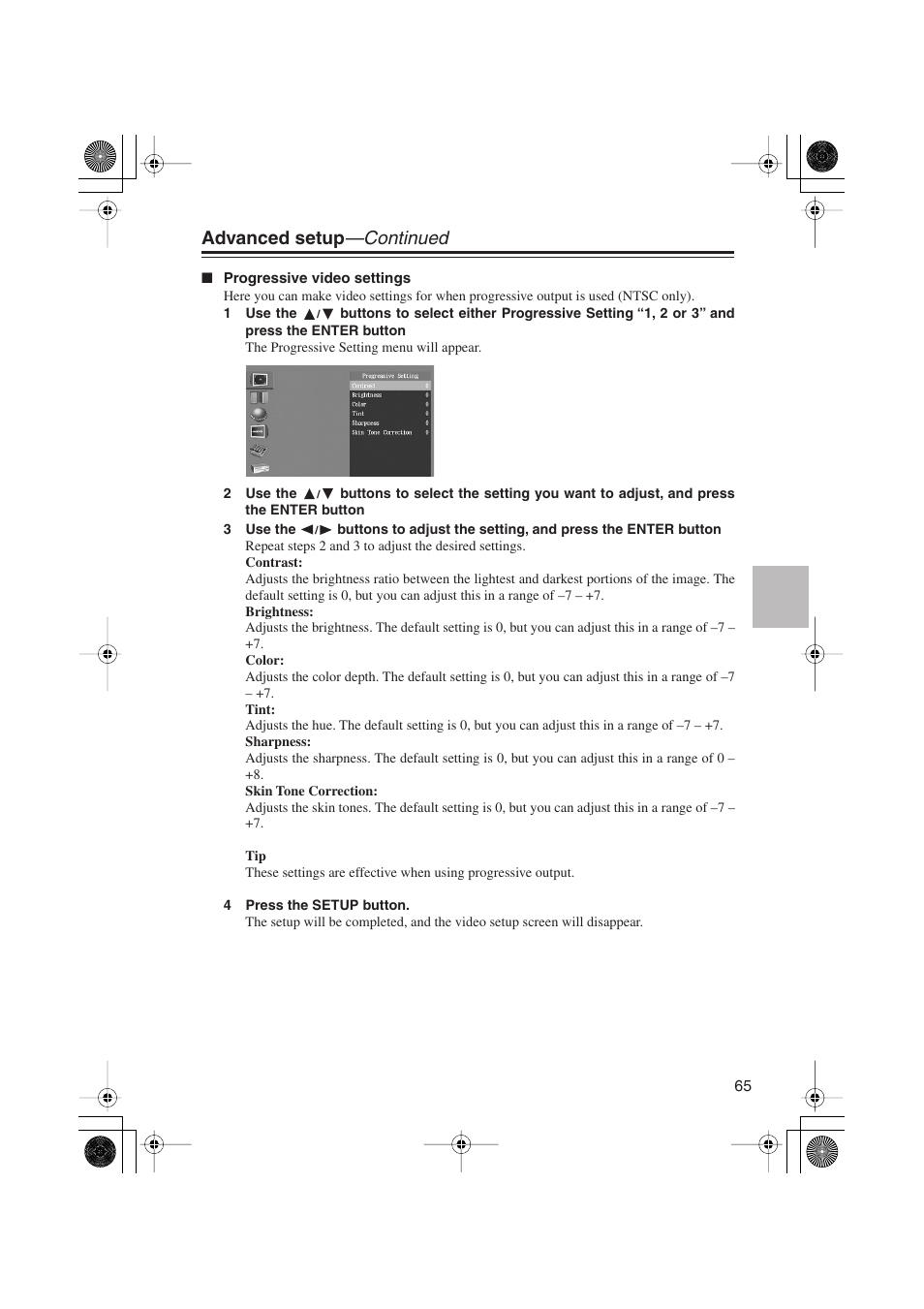 Advanced setup —continued | Onkyo PR-155X User Manual | Page 65 / 84