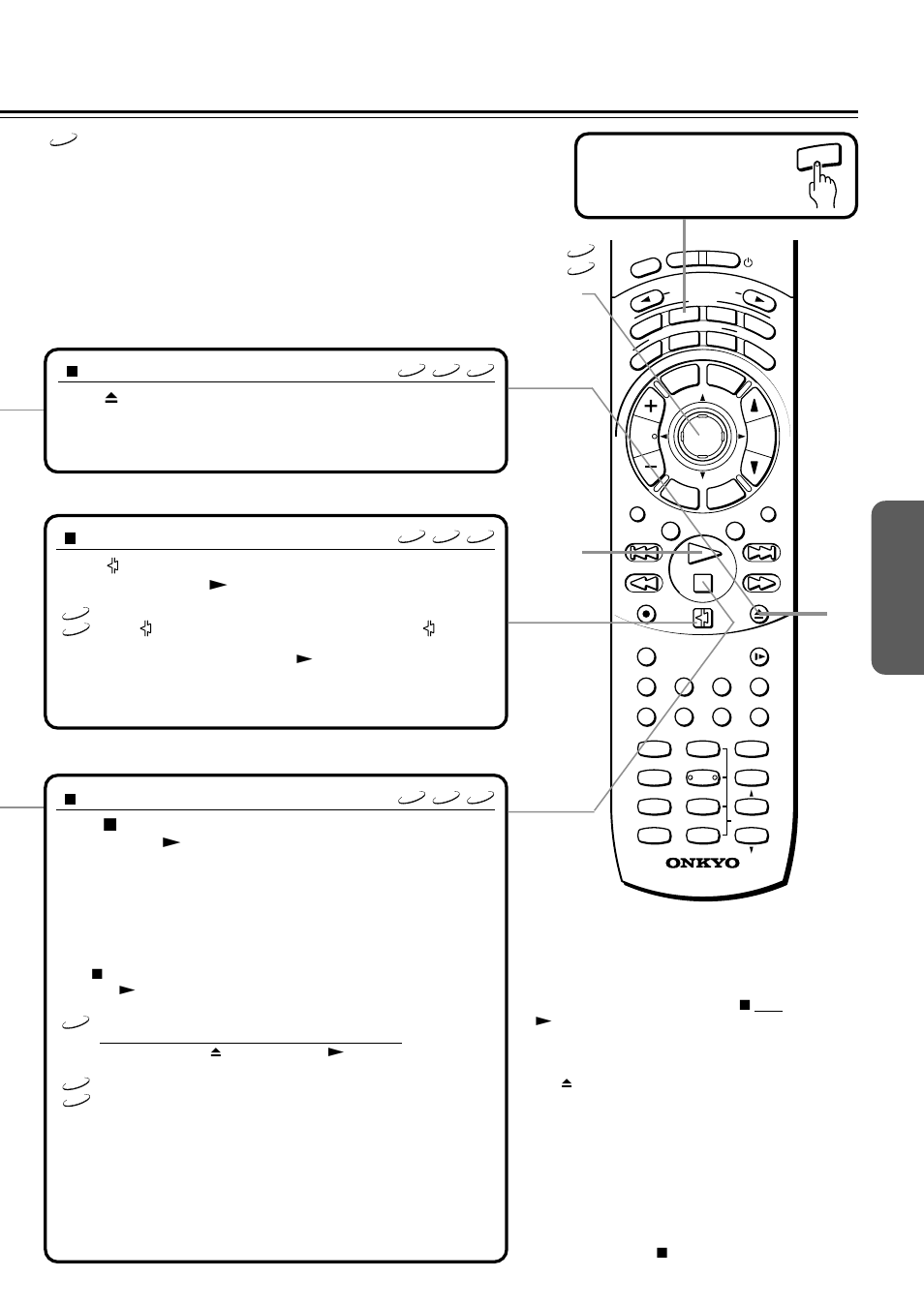 Press e, Press r to open the disc tray, Press (remote controller only) during playback | Onkyo DR-S2.0 User Manual | Page 23 / 72