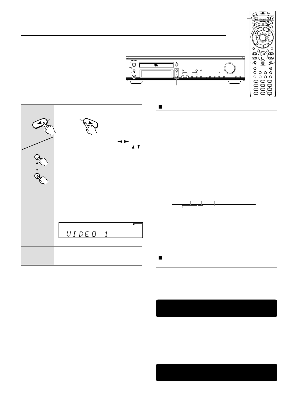 Playing the connected source, About digital sound, Start playing the selected source | See page 34, E.g. when video 1 is selected, Input selector remote controller unit, Dolby digital dts pcm | Onkyo DR-S2.0 User Manual | Page 30 / 72