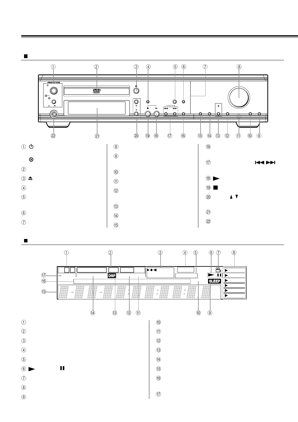 Index to parts and controls | Onkyo DR-S2.0 User Manual | Page 68 / 72