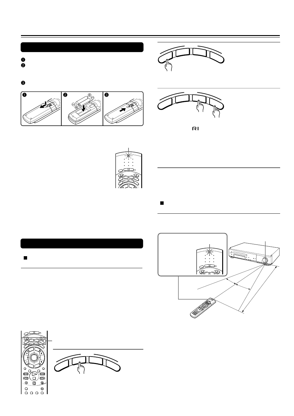 Preparing the remote controller, Inserting the batteries, Using the remote controller | Switching the remote controller function modes, Mode buttons, Remote control sensor send/learn indicator, Mode au dio dvd tv ta/md mode au dio dvd tv ta/md, Mode au dio dvd tv ta/md | Onkyo DR-S2.0 User Manual | Page 8 / 72
