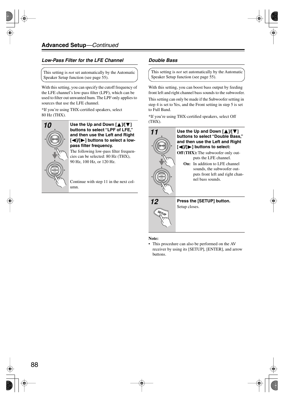 Advanced setup —continued | Onkyo TX-SR875 User Manual | Page 88 / 120