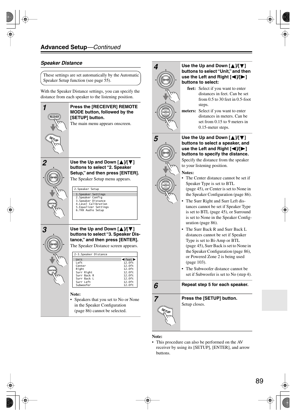 Advanced setup —continued | Onkyo TX-SR875 User Manual | Page 89 / 120
