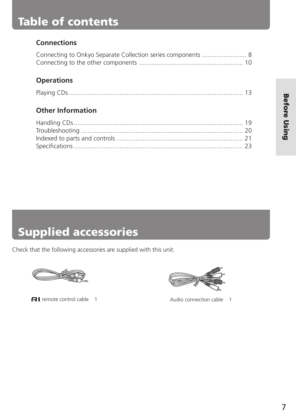 Onkyo C-705TX User Manual | Page 7 / 24