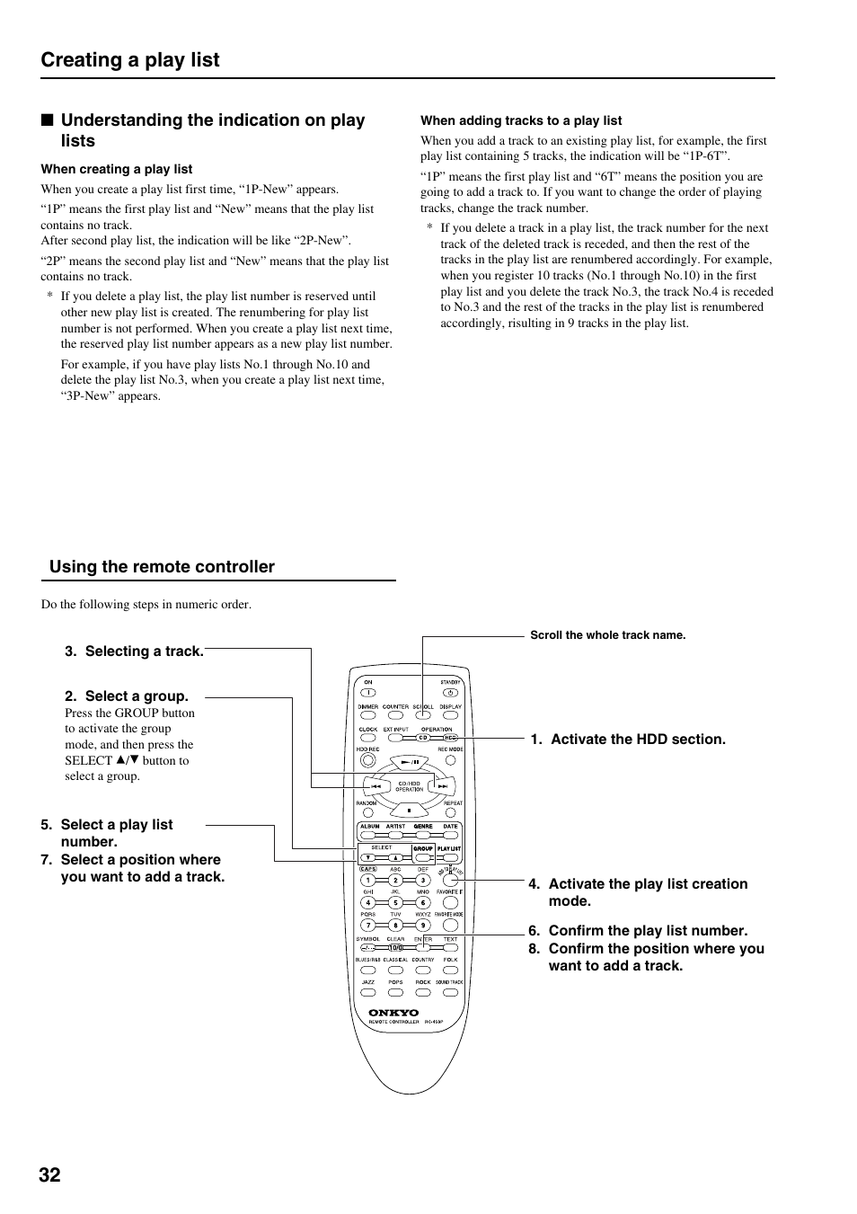 32 creating a play list | Onkyo MB-S1 User Manual | Page 33 / 62