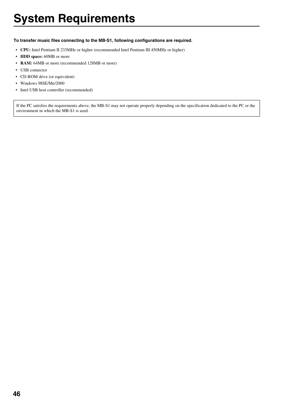 System requirements | Onkyo MB-S1 User Manual | Page 47 / 62