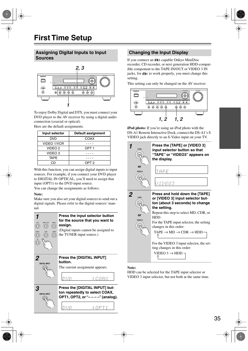 First time setup | Onkyo HT-S590 User Manual | Page 35 / 60