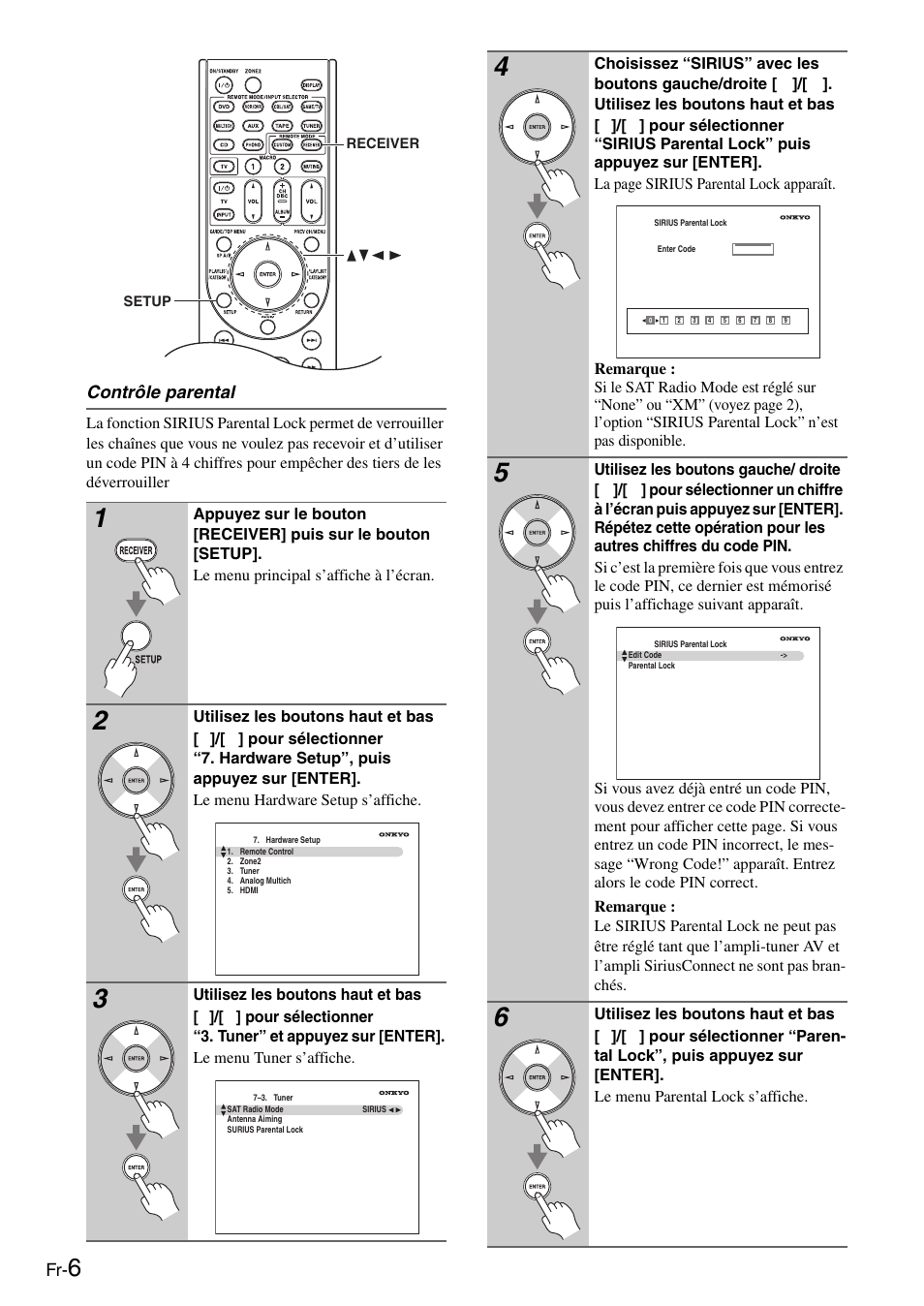 Contrôle parental | Onkyo CNP-1000 User Manual | Page 16 / 56