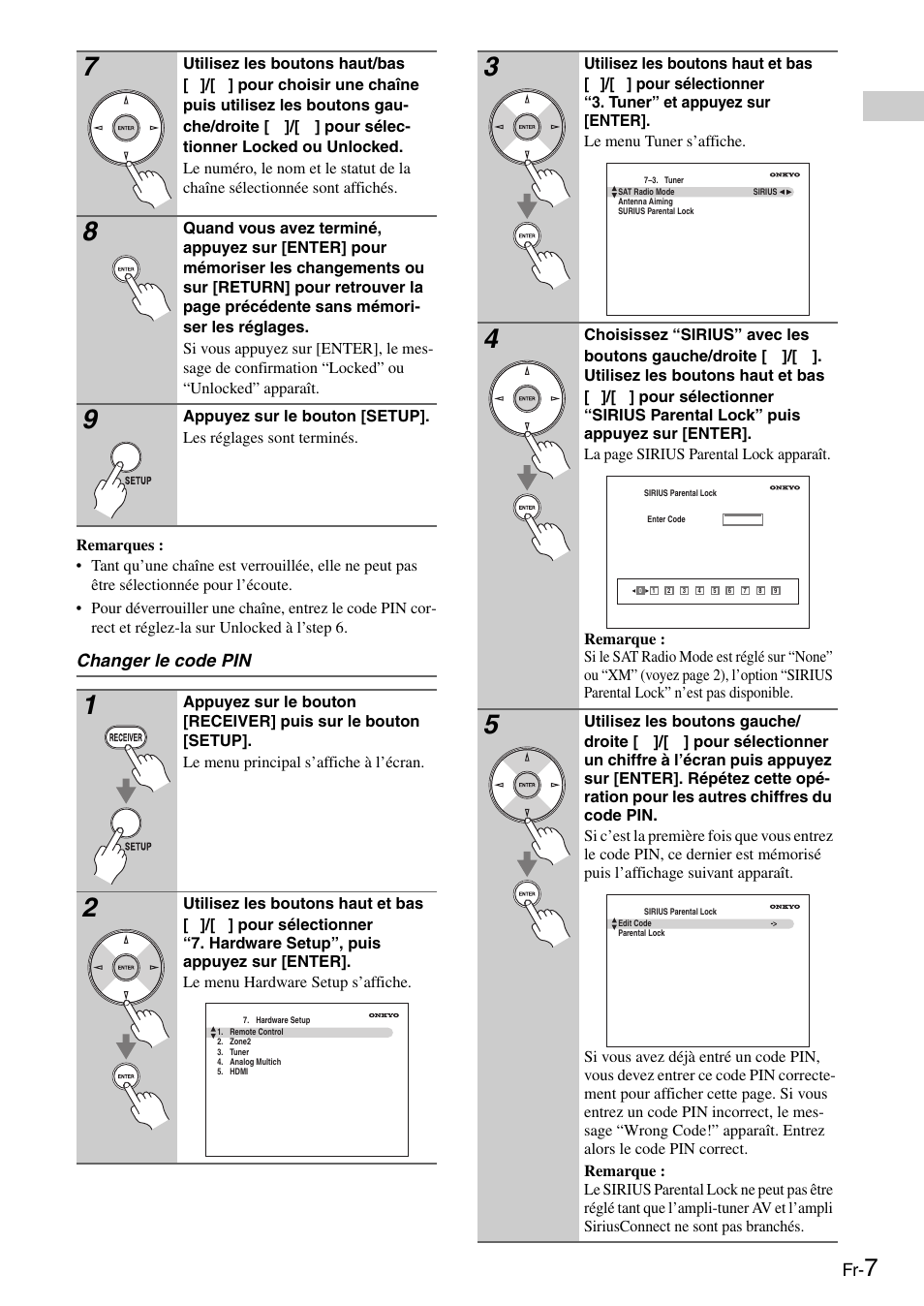 Changer le code pin | Onkyo CNP-1000 User Manual | Page 17 / 56