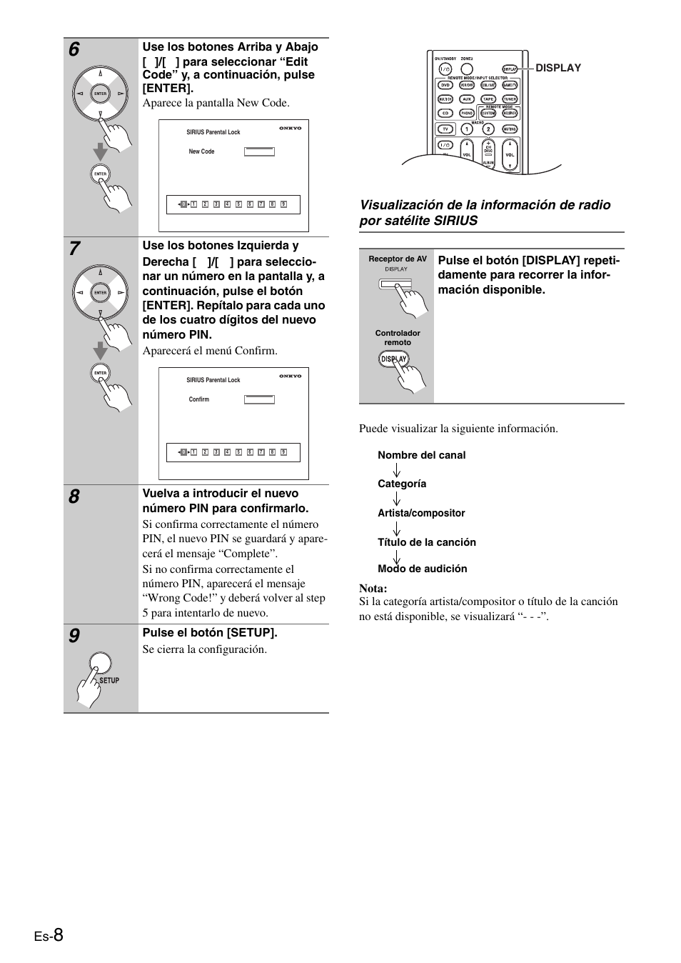 Pulse el botón [setup]. se cierra la configuración | Onkyo CNP-1000 User Manual | Page 28 / 56