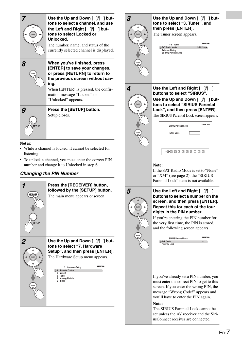 Changing the pin number | Onkyo CNP-1000 User Manual | Page 7 / 56