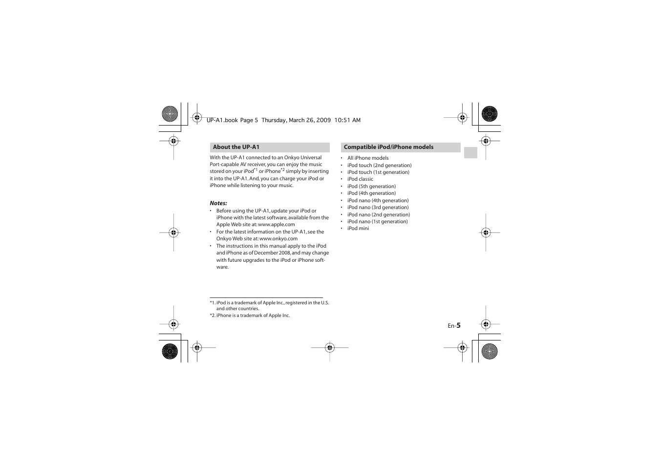 Onkyo UP-A1 User Manual | Page 5 / 76