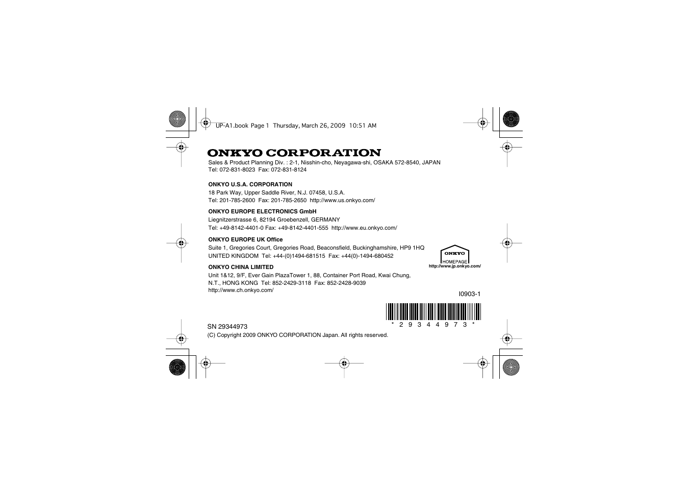 Onkyo UP-A1 User Manual | Page 76 / 76