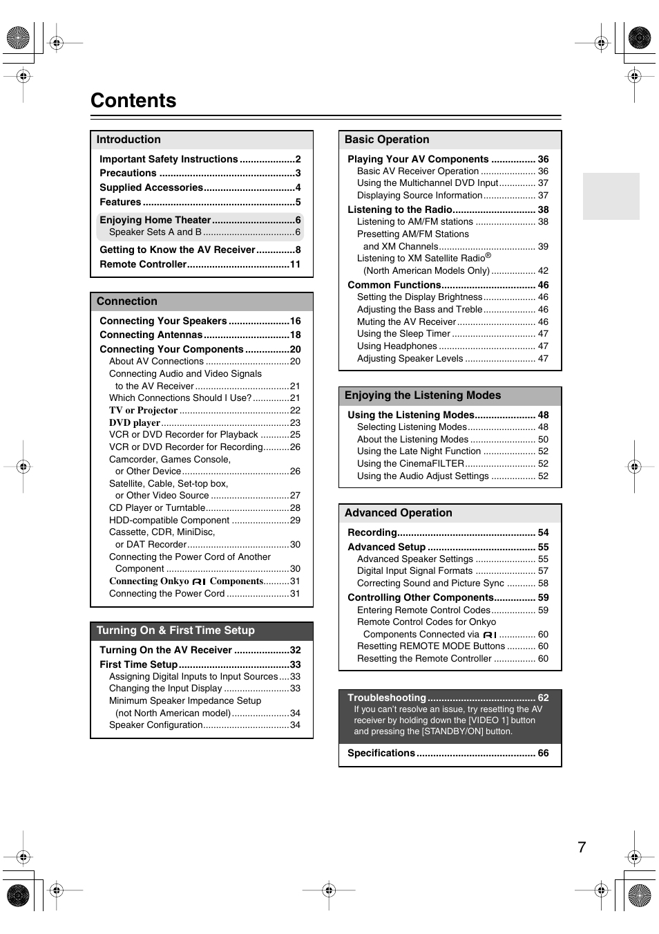 Onkyo TX-SR8450 User Manual | Page 7 / 80