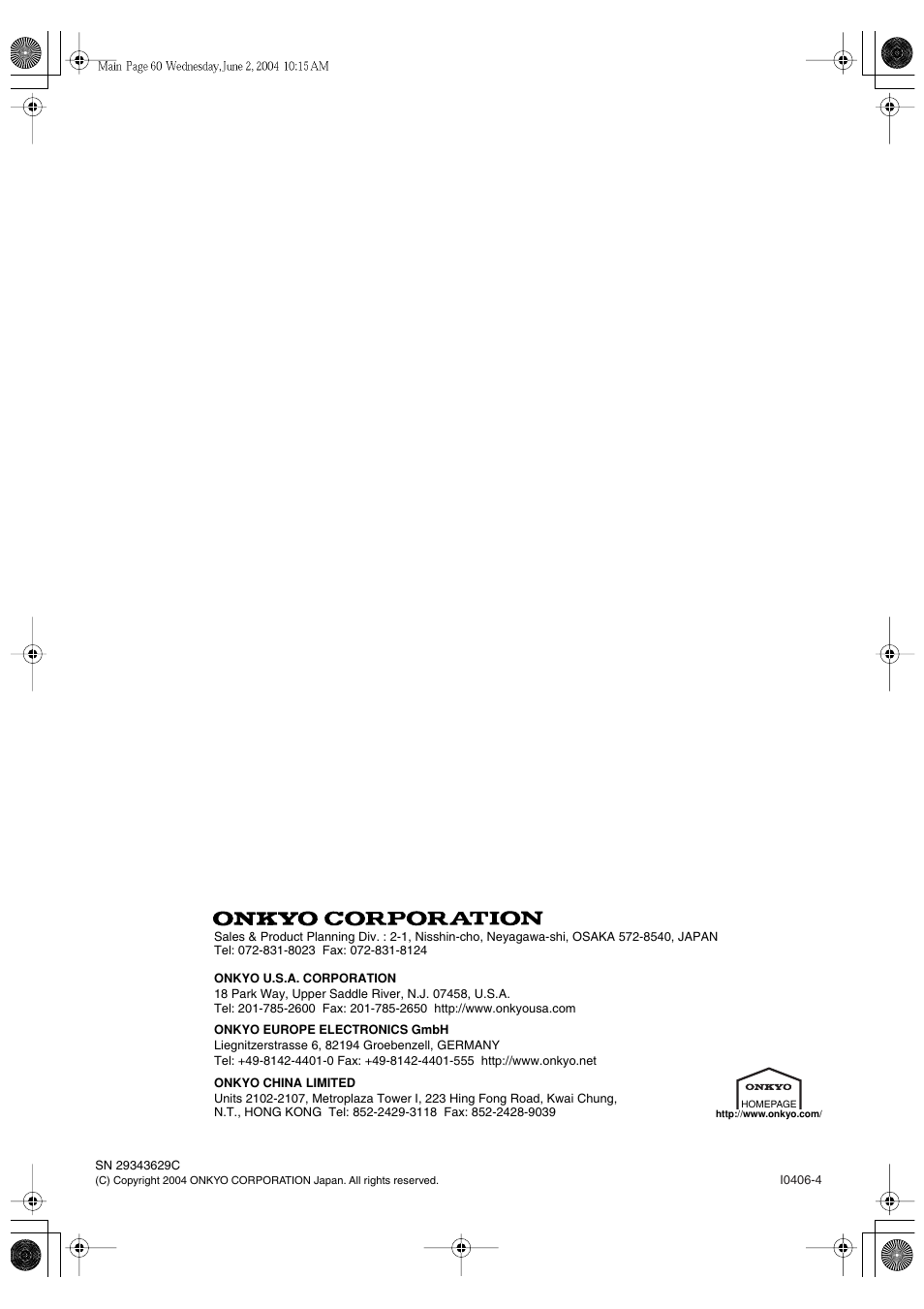 Onkyo TX-SR502 User Manual | Page 60 / 60