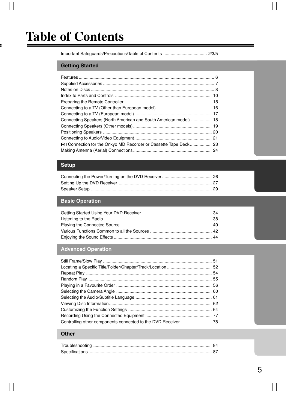 Onkyo DR-S2.2 User Manual | Page 5 / 88