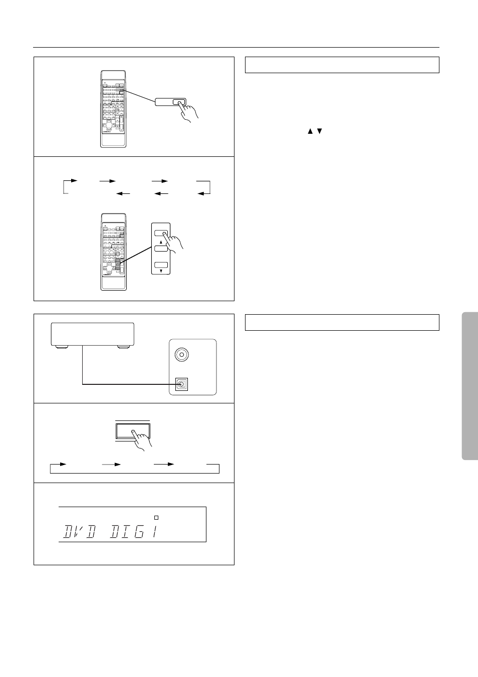 Selecting a sound source, Press multi-ch input button on the remote contr, Press the ch sel button to select the desired s | Use the level ¹/† button to change the volume l | Onkyo TX-SE550 User Manual | Page 17 / 36