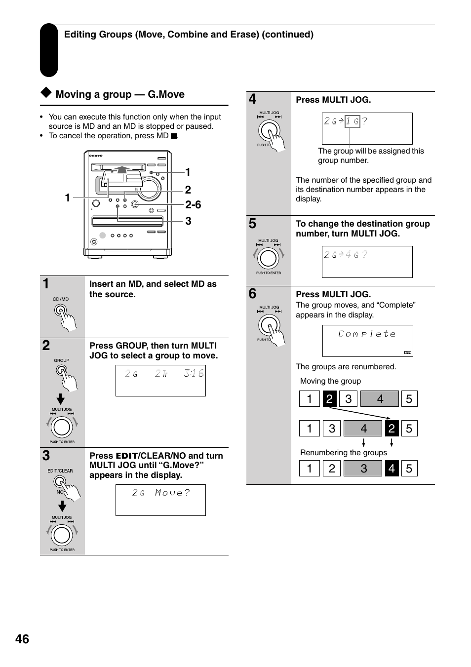 Moving a group — g.move | Onkyo FR-N3X User Manual | Page 46 / 72