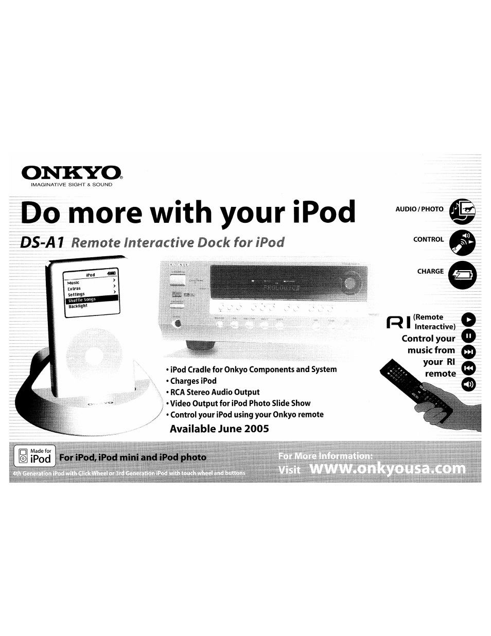 Ds-a1 ipod dock brochure | Onkyo TX-SR573 User Manual | Page 69 / 79