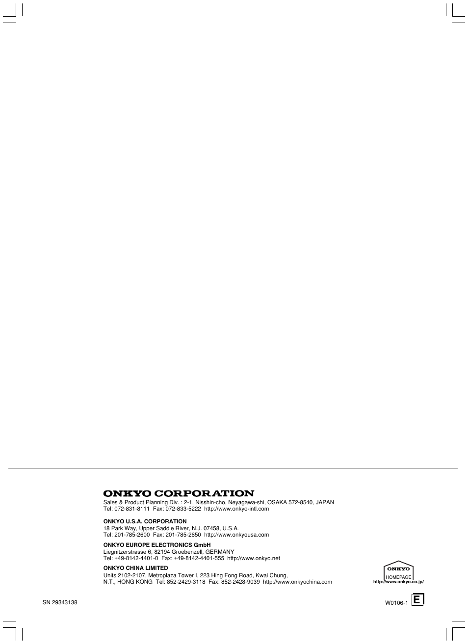 Onkyo TX-L5 User Manual | Page 40 / 40