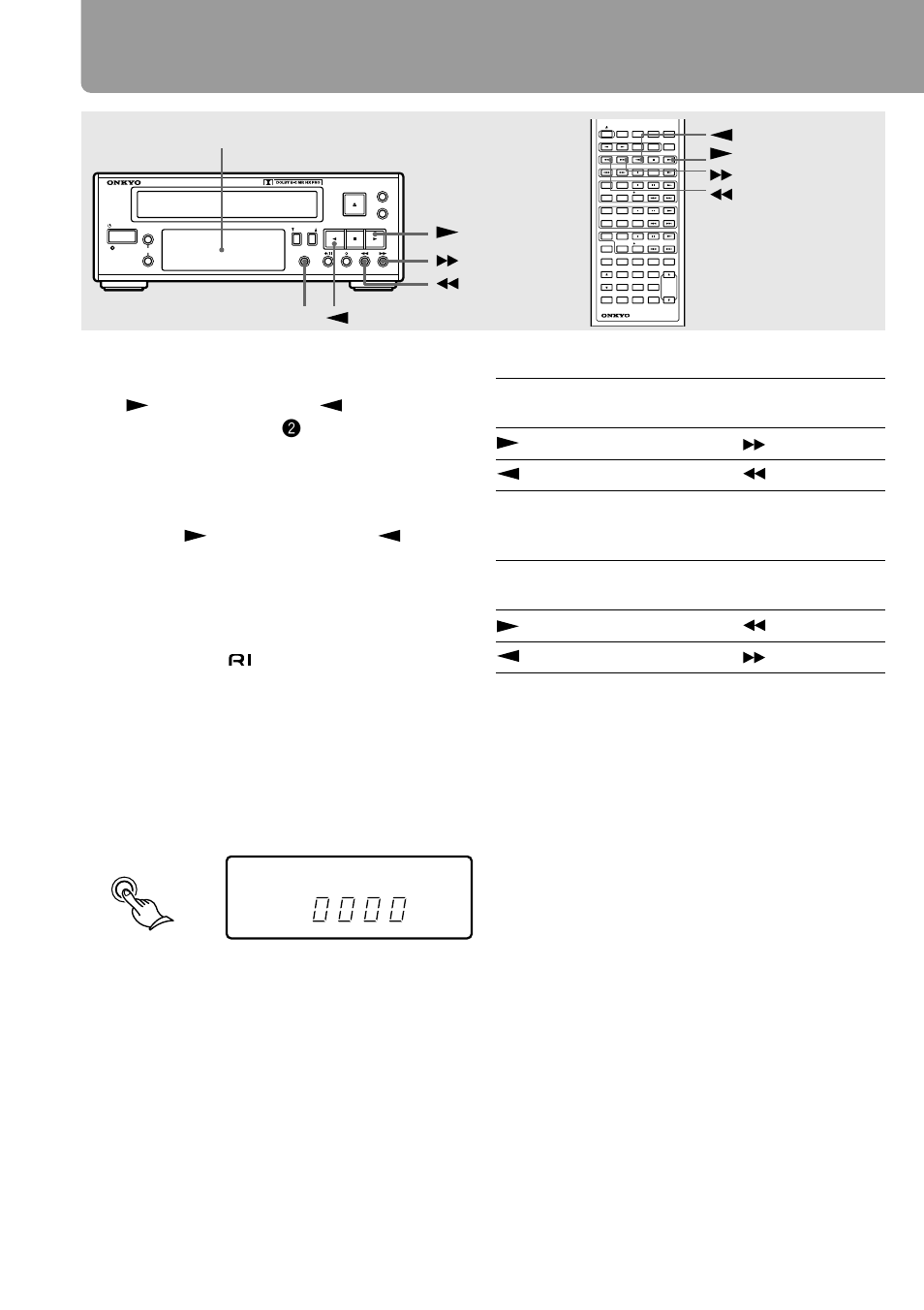Playing a tape (continued), Checking the digital counter, Fast-forwarding the tape | Rewinding the tape, About automatic tape type detection, If the cassette is already in the unit, Counter reset, Display, When the following indicator is lit in the display, While the tape is stopped, press | Onkyo K-505TX User Manual | Page 10 / 28
