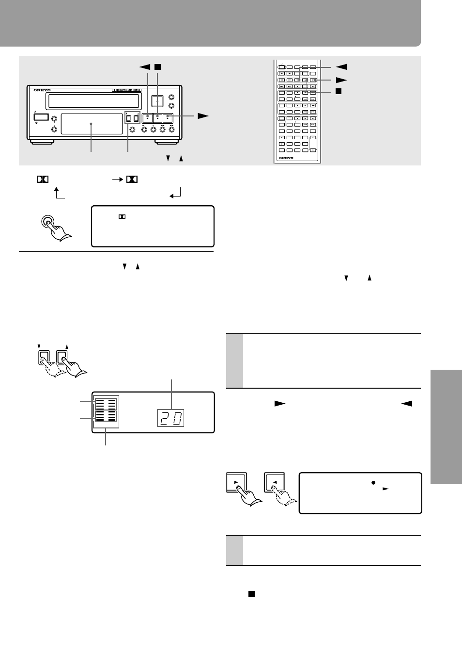 Start playing the source. to stop recording, Press | Onkyo K-505TX User Manual | Page 13 / 28