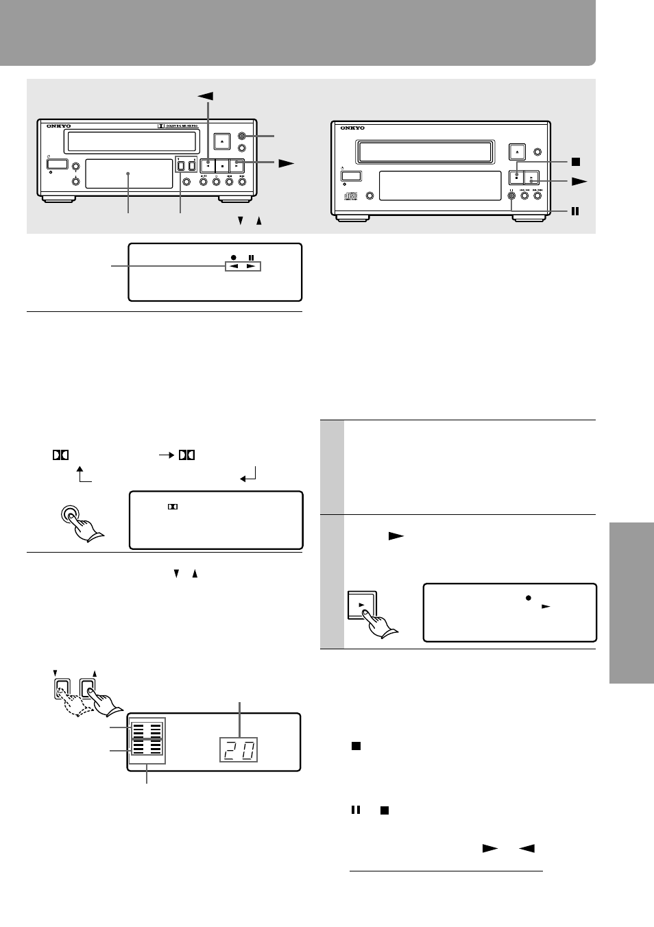 Press on the cd player or md recorder, K-505tx (this unit) | Onkyo K-505TX User Manual | Page 21 / 28