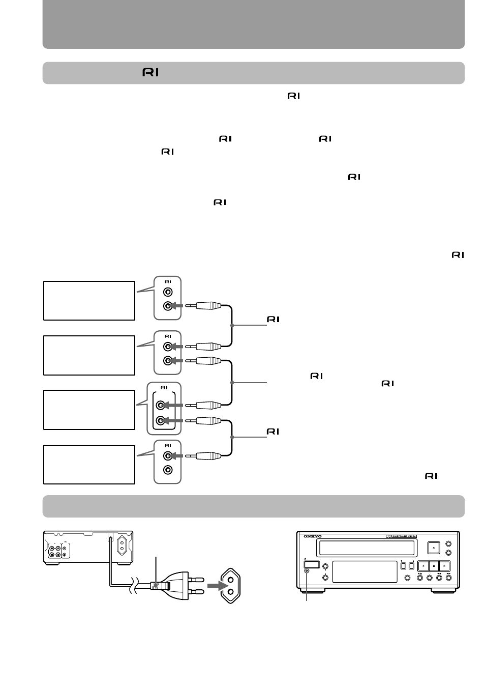 8connecting to other components (continued), Connecting the connectors, Before connecting | Tuner amplifier this unit (k-505tx) cd player, Ac power cord (mains lead), The standby indicator lights | Onkyo K-505TX User Manual | Page 8 / 28