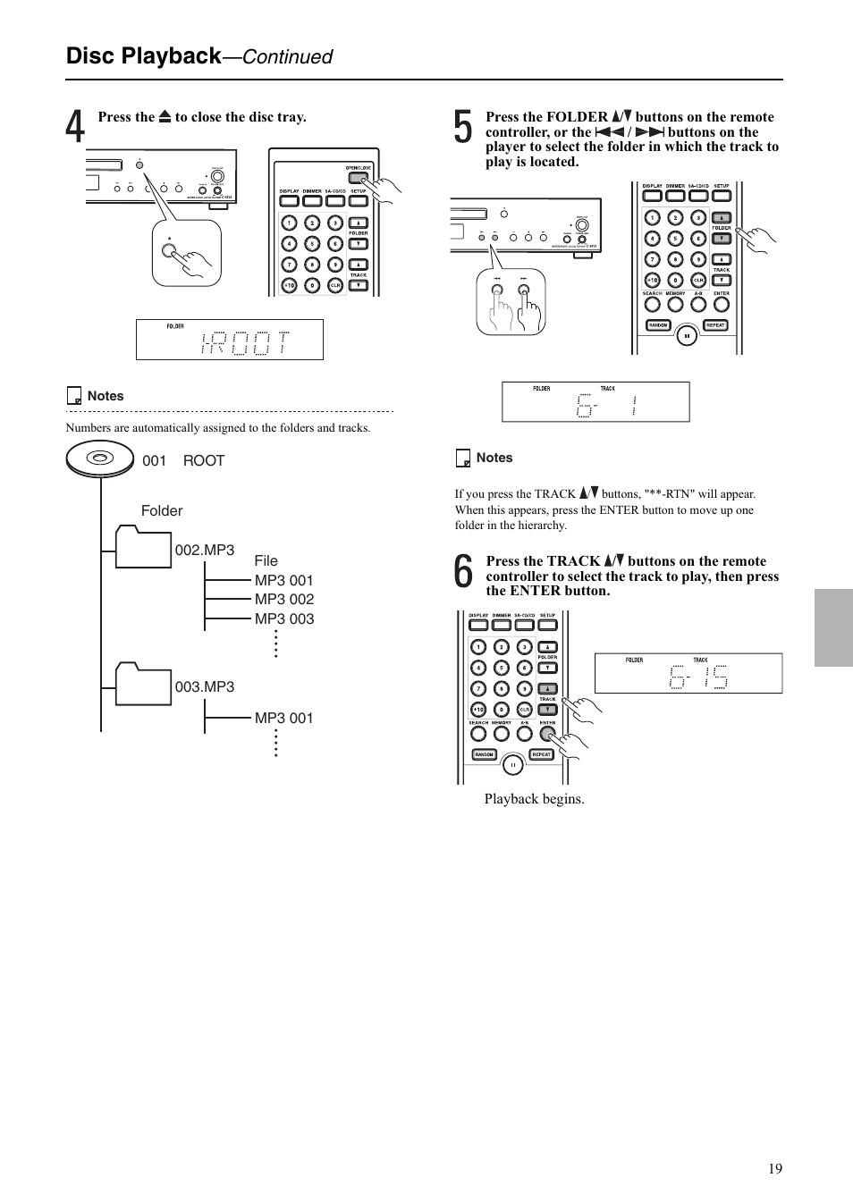 Disc playback, Continued | Onkyo C-S5VL User Manual | Page 19 / 36