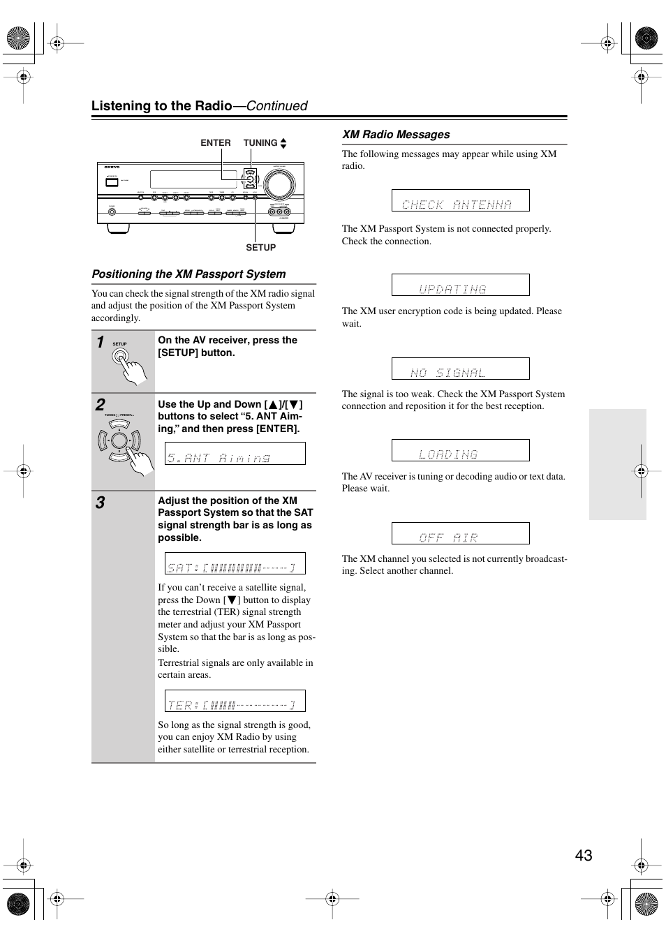 Listening to the radio —continued | Onkyo SKF-540F User Manual | Page 43 / 80