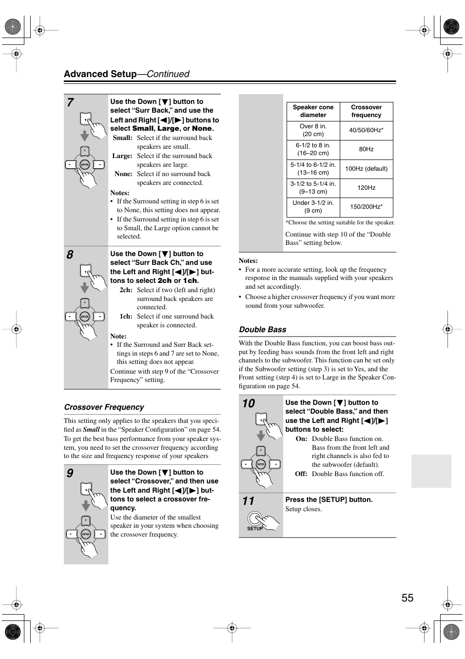 Advanced setup —continued | Onkyo SKF-540F User Manual | Page 55 / 80