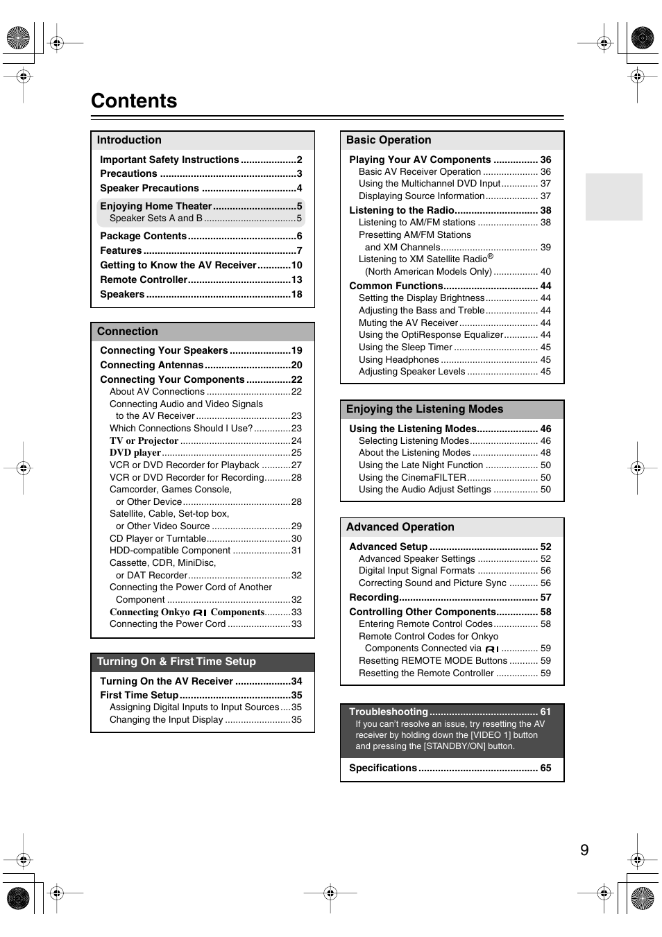 Onkyo SKF-540F User Manual | Page 9 / 80