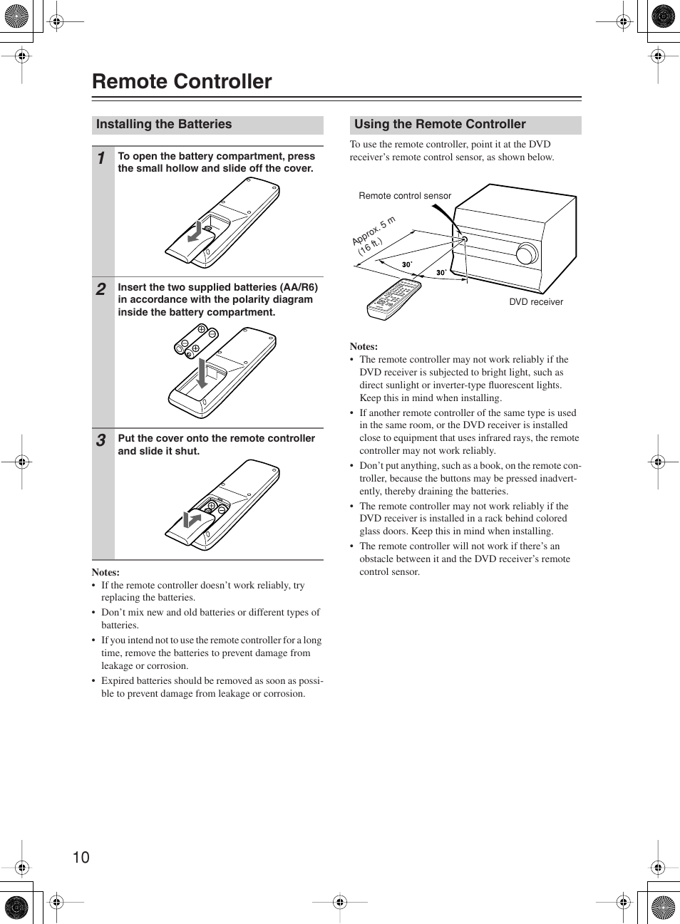 Remote controller | Onkyo DR-815 User Manual | Page 10 / 84