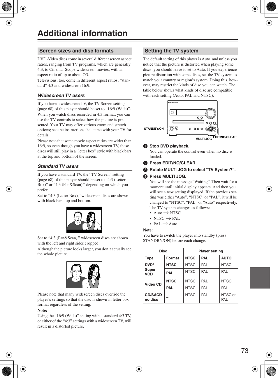 Additional information | Onkyo DR-815 User Manual | Page 73 / 84