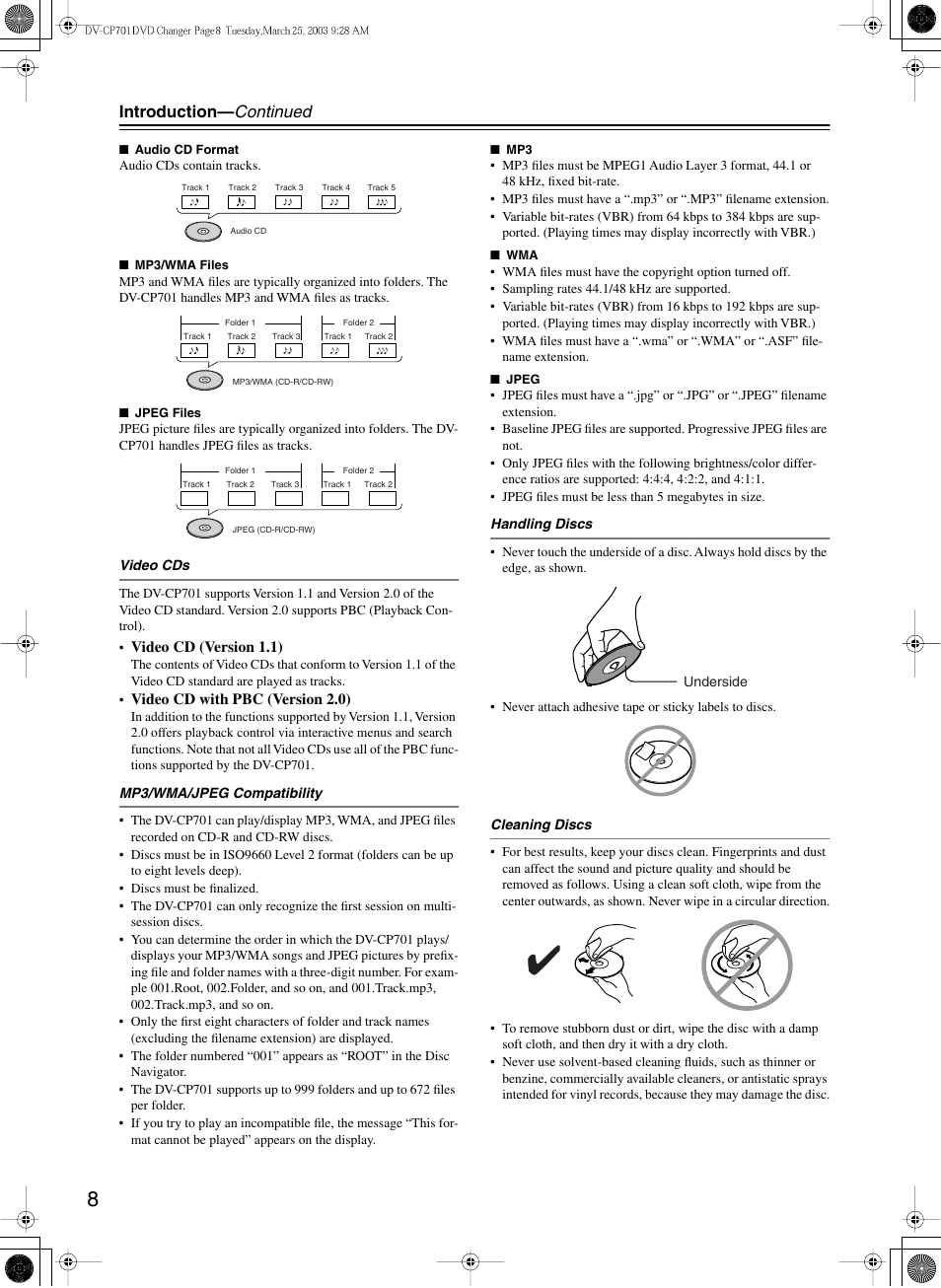 Introduction— continued | Onkyo DV-CP701 User Manual | Page 8 / 48