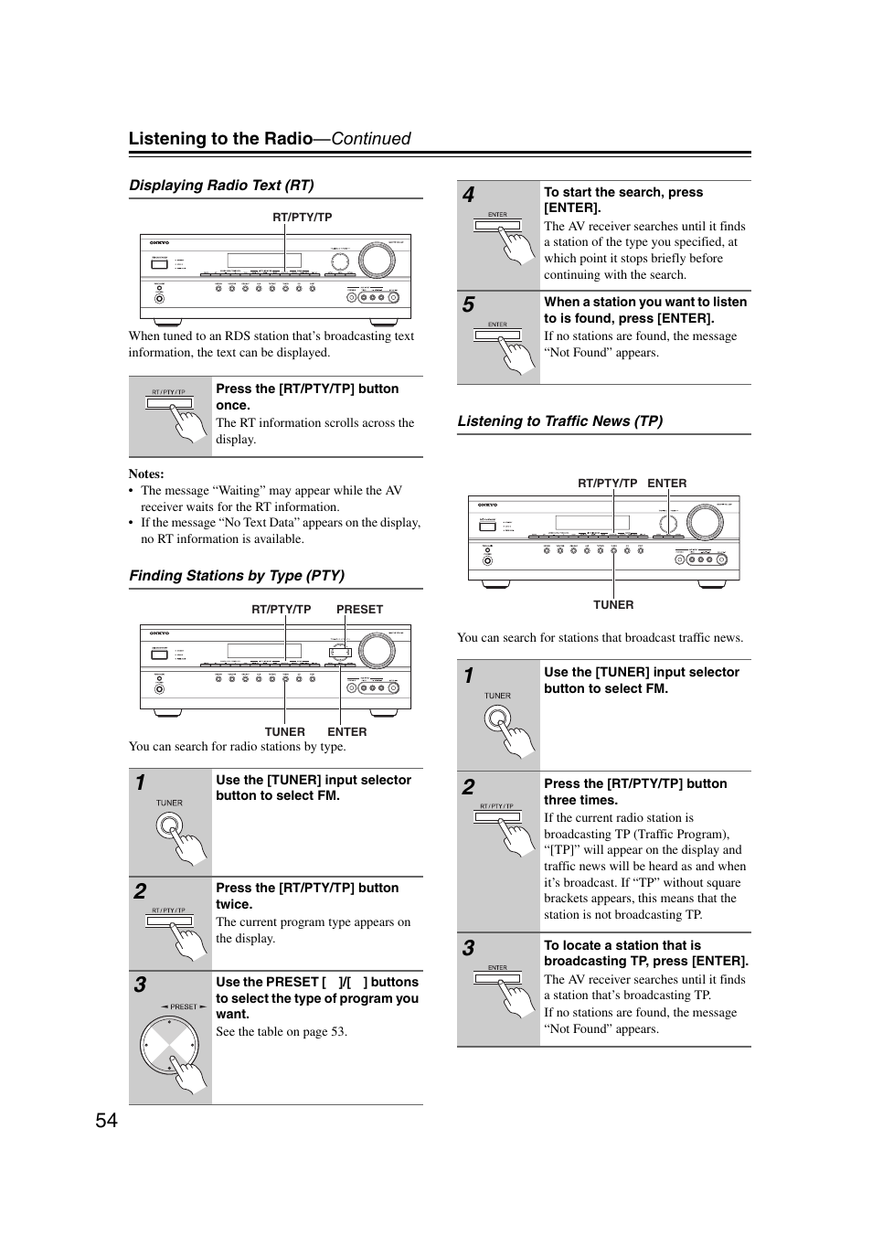 Onkyo TX SR507 User Manual | Page 54 / 100