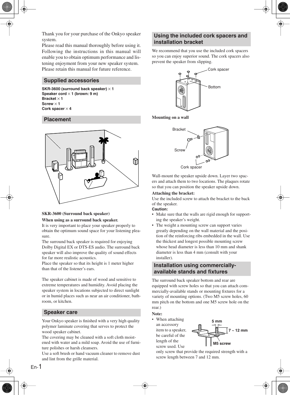 Onkyo SKR-3600 User Manual | Page 2 / 20