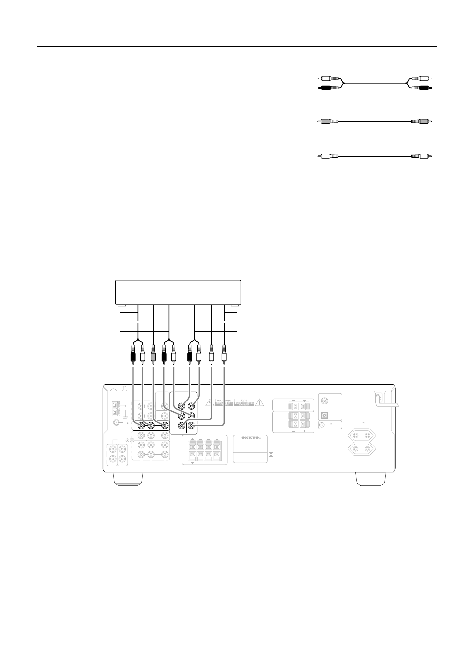 Connecting other devices, Decoder with 5.1 channel output, Monaural audio cable (mono) | Onkyo TX-DS474 User Manual | Page 8 / 32