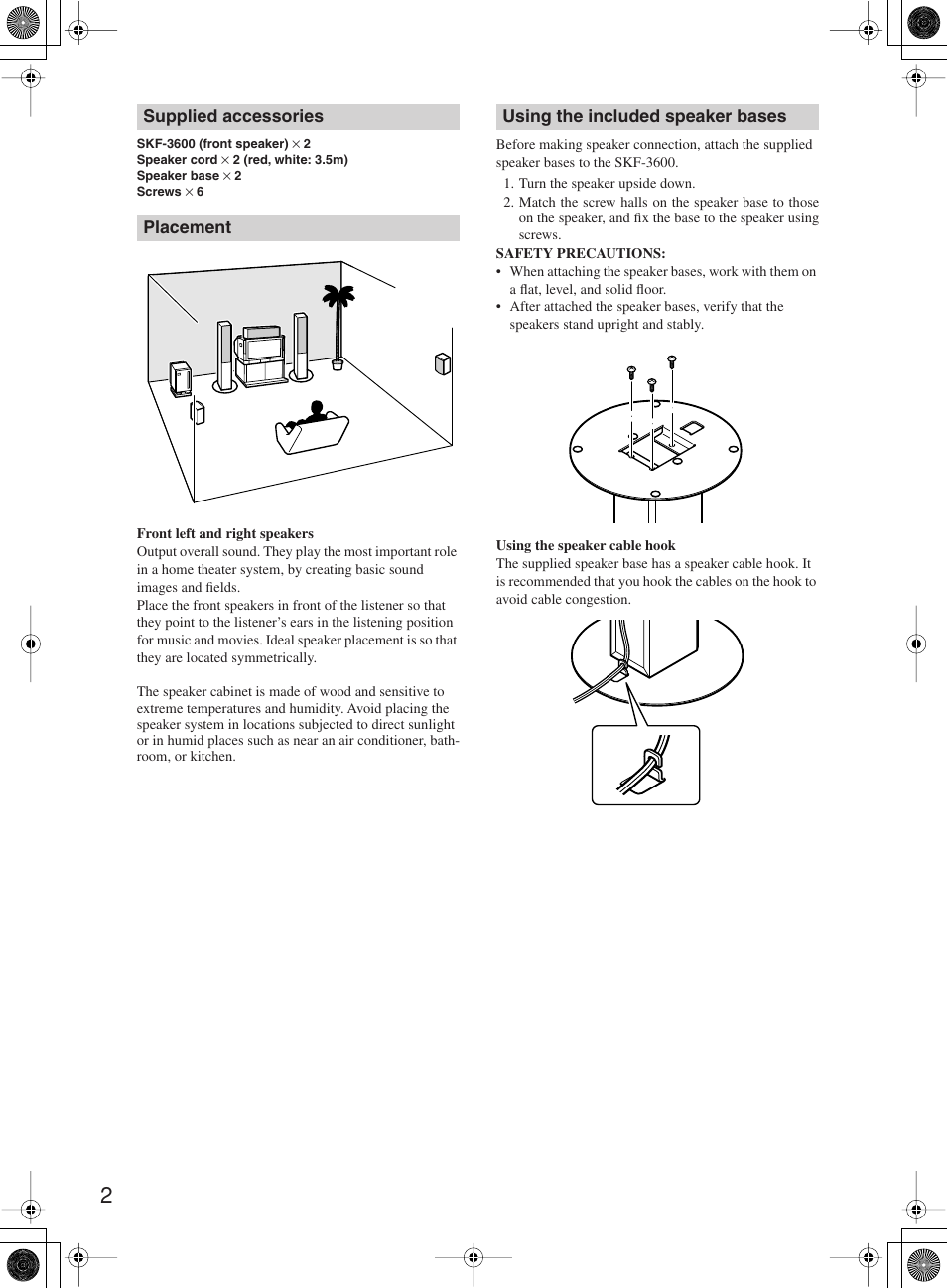 Onkyo SKF-3600 User Manual | Page 2 / 4