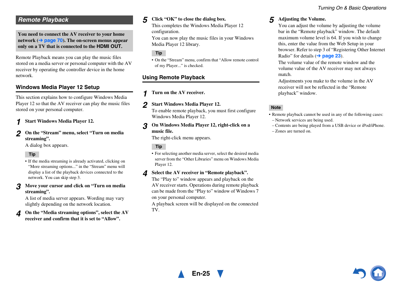 Remote playback | Onkyo HT-RC440 User Manual | Page 25 / 120