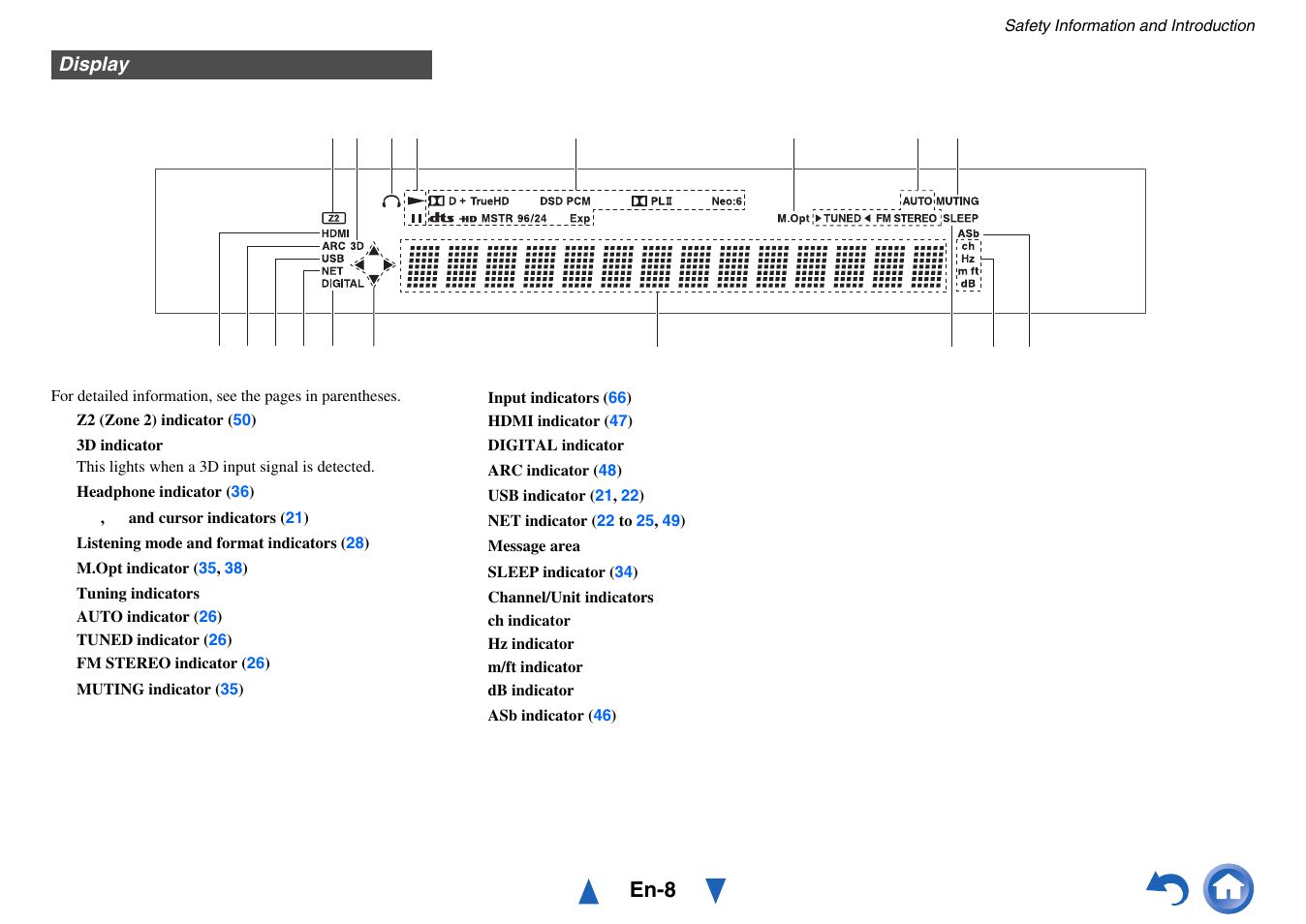 Display, En-8 | Onkyo HT-RC440 User Manual | Page 8 / 120
