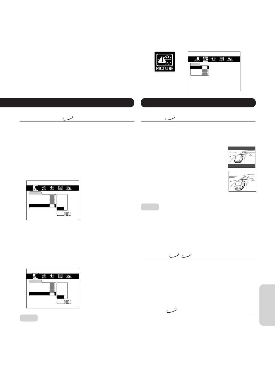 Picture settings, Tv shape, Black level | Pal/auto, Subtitle language | Onkyo DV-C501 User Manual | Page 35 / 44