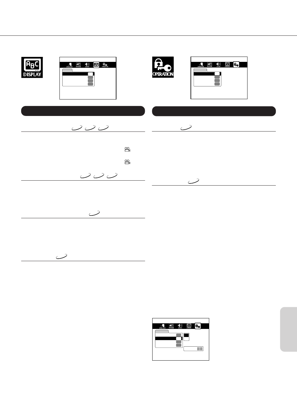 Display settings, Operation settings, Display settings operation settings | Onkyo DV-C501 User Manual | Page 37 / 44