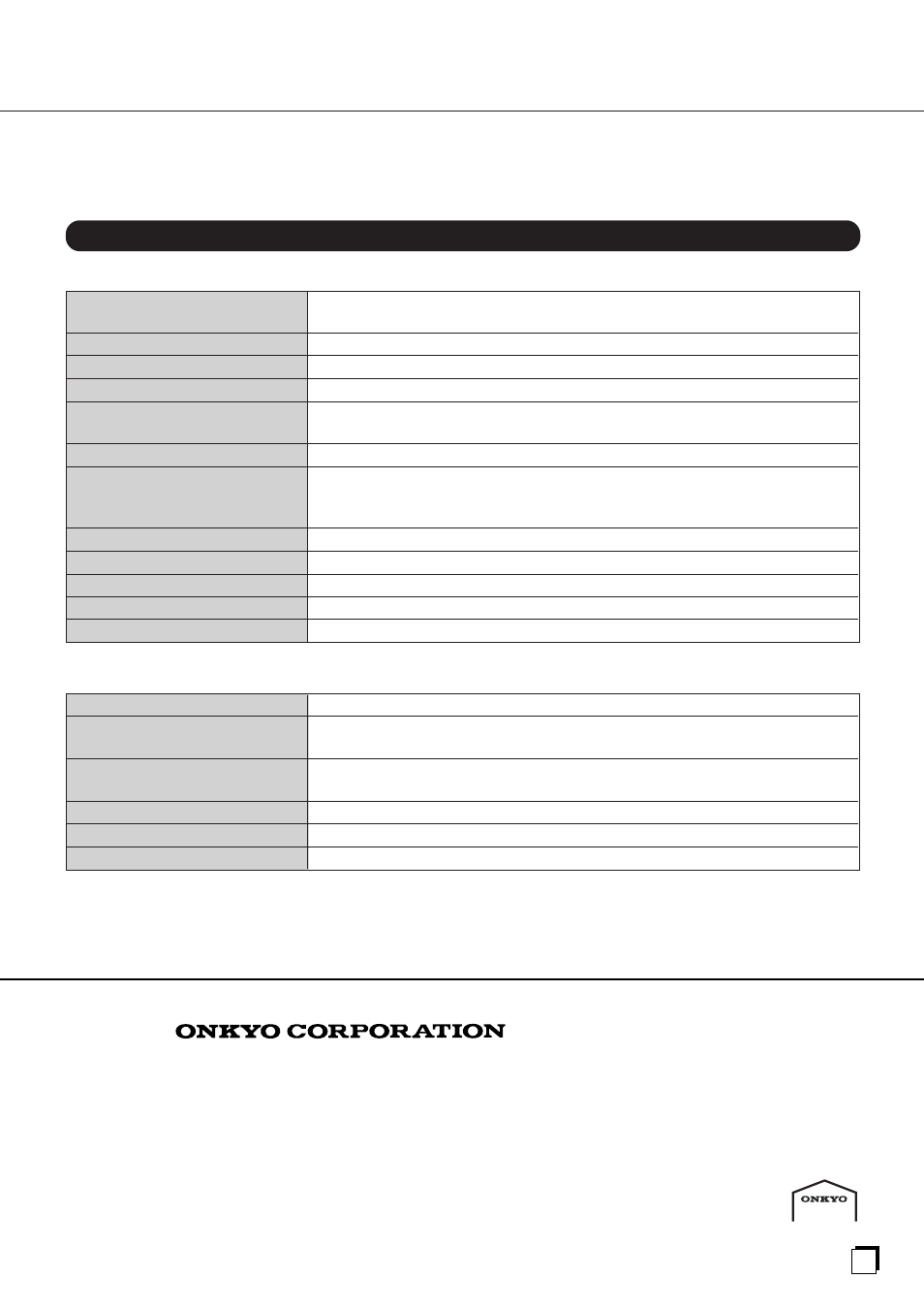Specifications, Dvd changer/outputs | Onkyo DV-C501 User Manual | Page 44 / 44