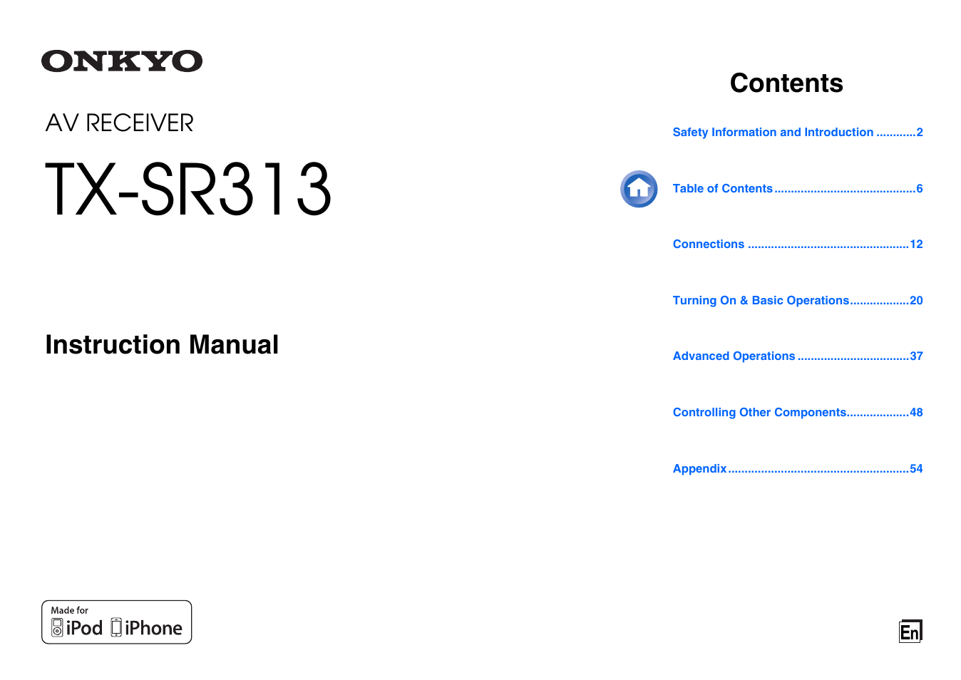 Onkyo TX-SR313 User Manual | 68 pages