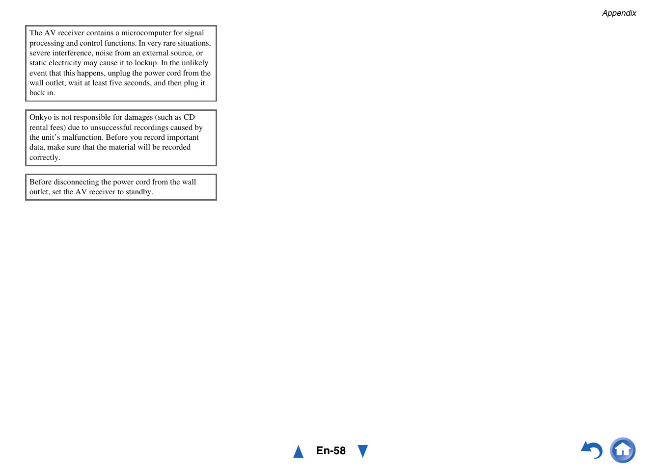 Onkyo TX-SR313 User Manual | Page 58 / 68