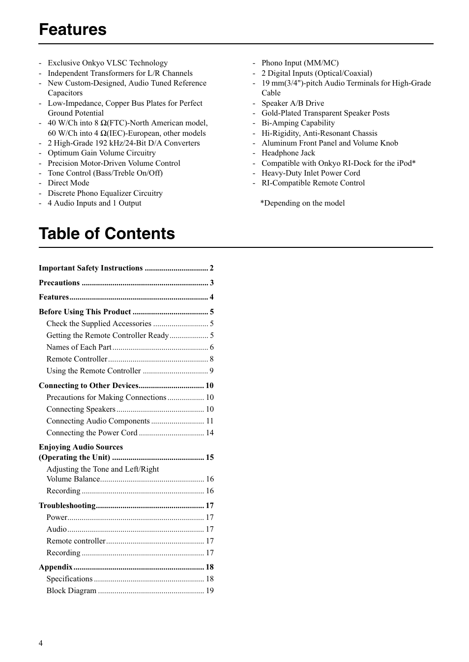 Onkyo A-5VL User Manual | Page 4 / 20