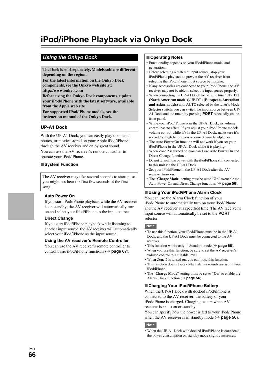 Controlling other components, Ipod/iphone playback via onkyo dock, Using the onkyo dock | Onkyo TX-NR709 User Manual | Page 66 / 96