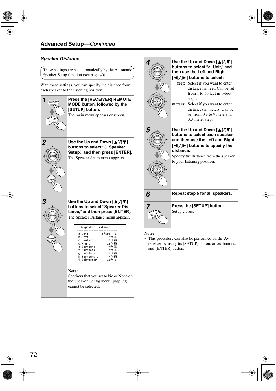 Advanced setup —continued | Onkyo TX-SR8370 User Manual | Page 72 / 96